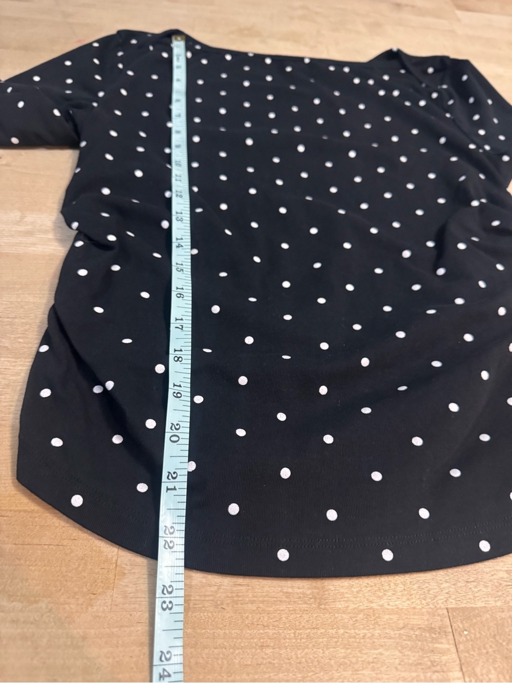 Cider navy blue Long Sleeve boat neck Polka Dot Top - Picture 7 of 8